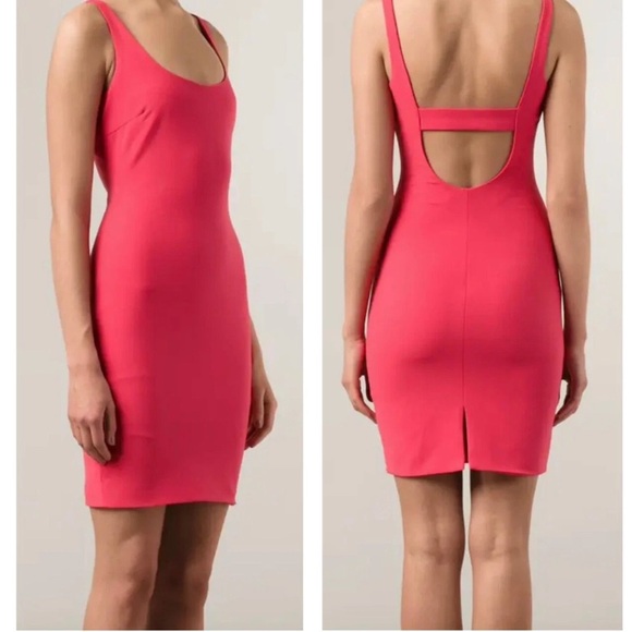 Elizabeth and James Vibrant Coral Backless Dress - Picture 3 of 9